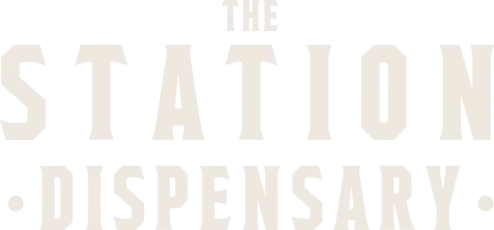 The Station - Beige color typography reading The Station Dispensary